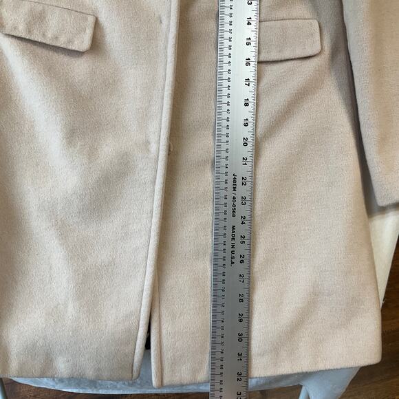 Eliza J Women Long Coat size XS Beige Wool Blend Lined Buttons Closure Elegant - Picture 8 of 11